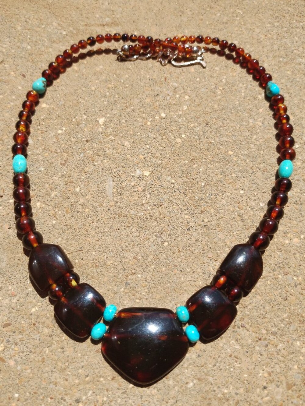 JAY KING DTR 925 Sterling Silver Amber & Turquoise Beaded Necklace